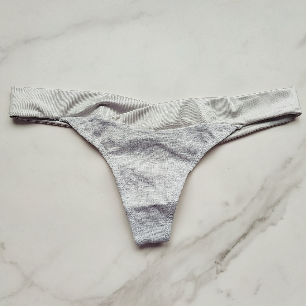 NWT SOMA TELLTALE THE DREAMER THONG PANTY IN HEATHER DARK STORMY GRAY SIZE LARGE